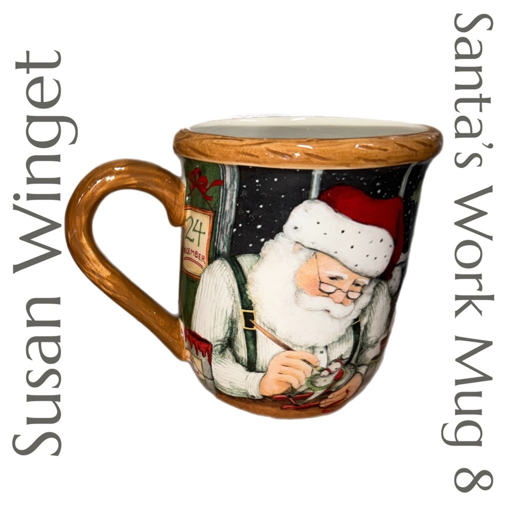 Susan Winget #8 - Santa Coffee Mug - Santas Workshop Large - Big Handle -‎ 16 oz
